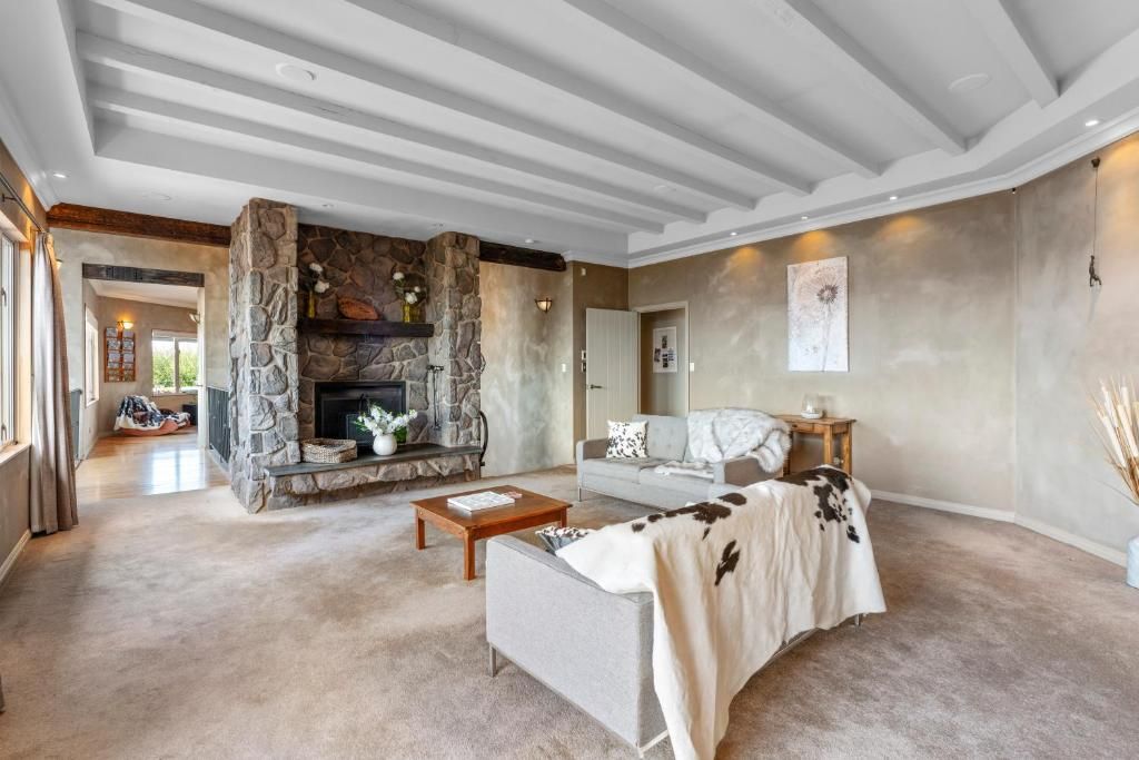 Living area with fireplace